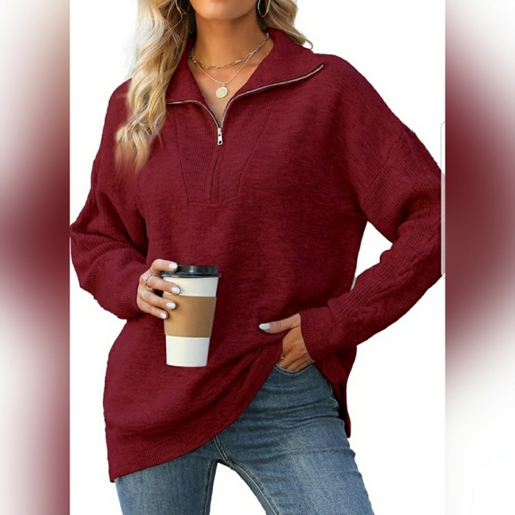 🌬 Womens Pullover Sweaters Quarter Zip Pullover